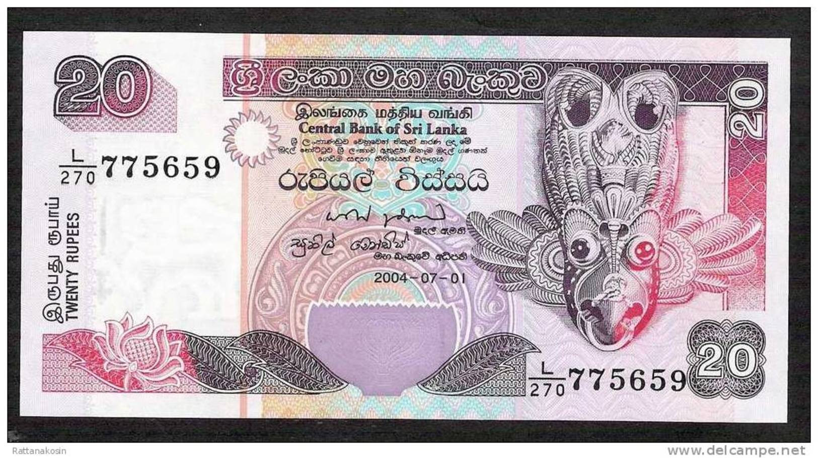 SRI LANKA  P116c  20  RUPEES   2004.07.01 #L/270     UNC. - Sri Lanka