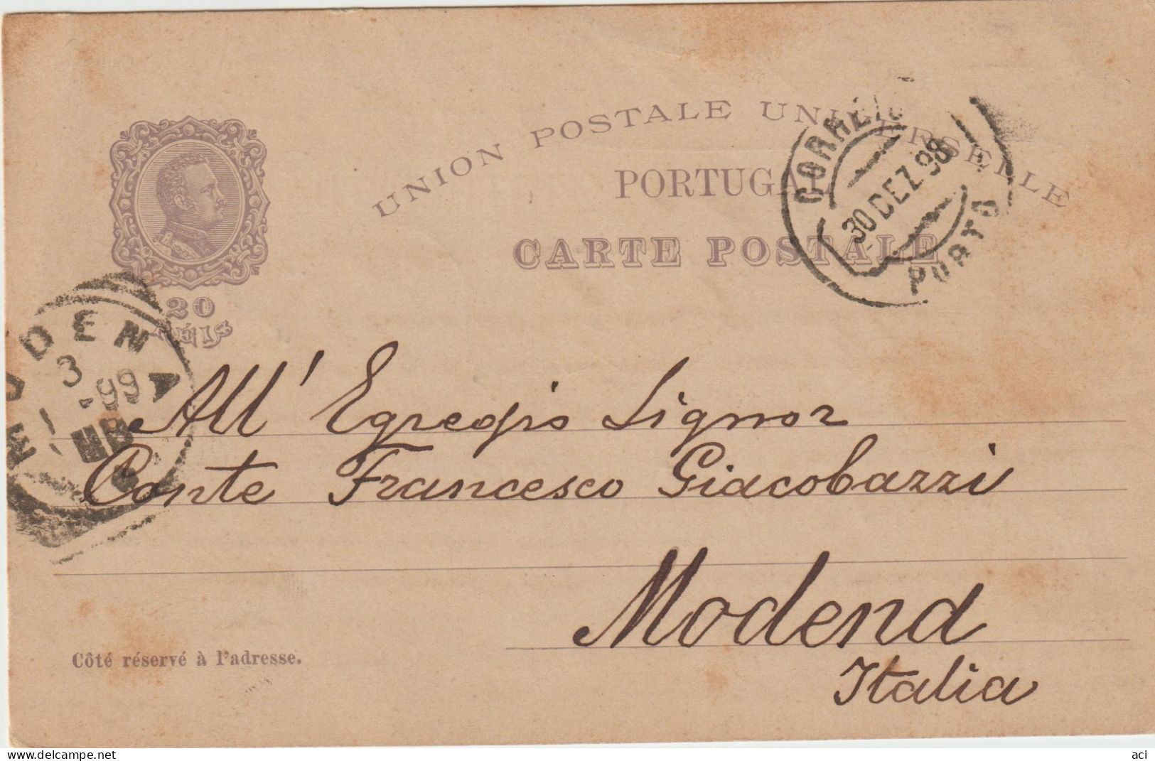 Portugal 1898 Postal Card India Centenary, Used, - Lettres & Documents