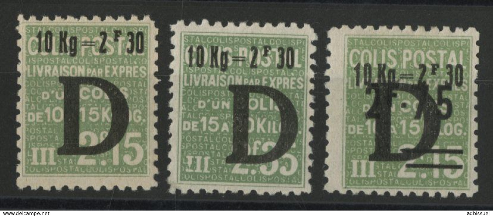 COLIS POSTAUX N° 160 + 161 + 162 Cote 390 € Neufs * (MH) Vendus à 20 % De La Cote - Mint/Hinged