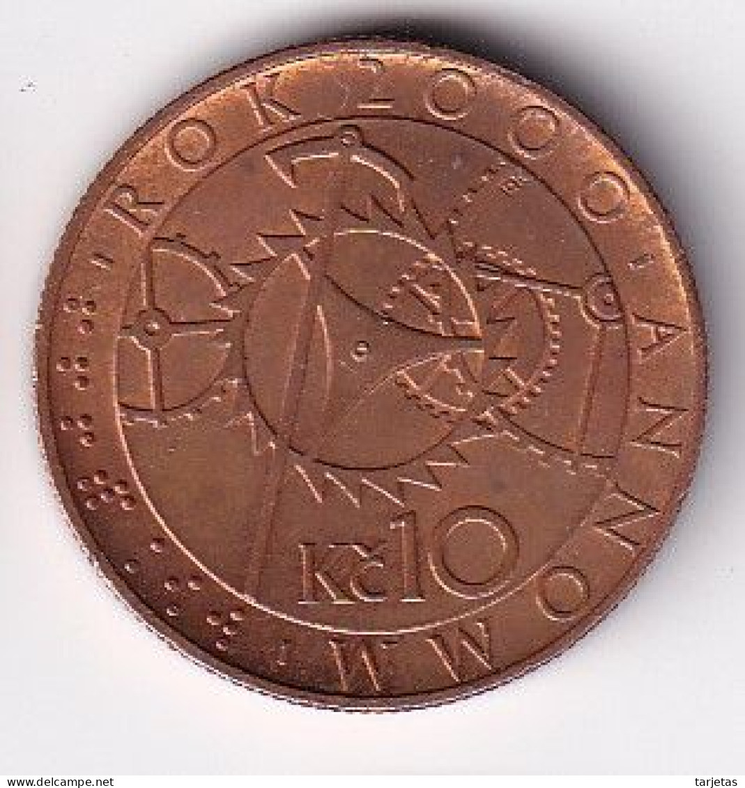 MONEDA DE LA REPUBLICA CHECA DE 10 KORUN DEL AÑO 2000 (COIN) - Czech Republic