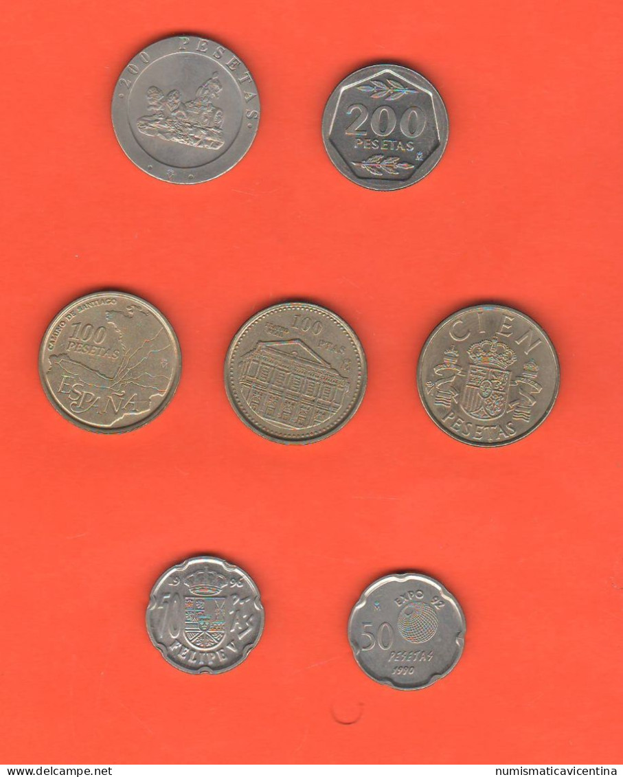 Spagna Lotto 7 Monete Pesetas España Spain Seven Differents Coins - Sonstige & Ohne Zuordnung