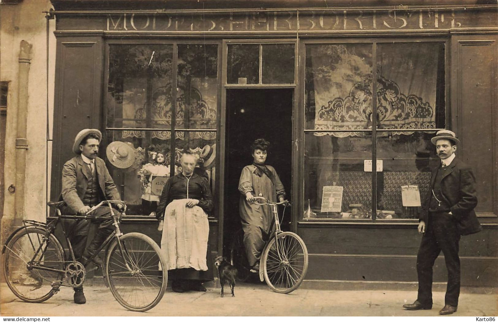 Brignais * Carte Photo * Devanture Modes Herboristerie LIGIN CAILLET * Commerce Magasin Personnel Villageois - Brignais