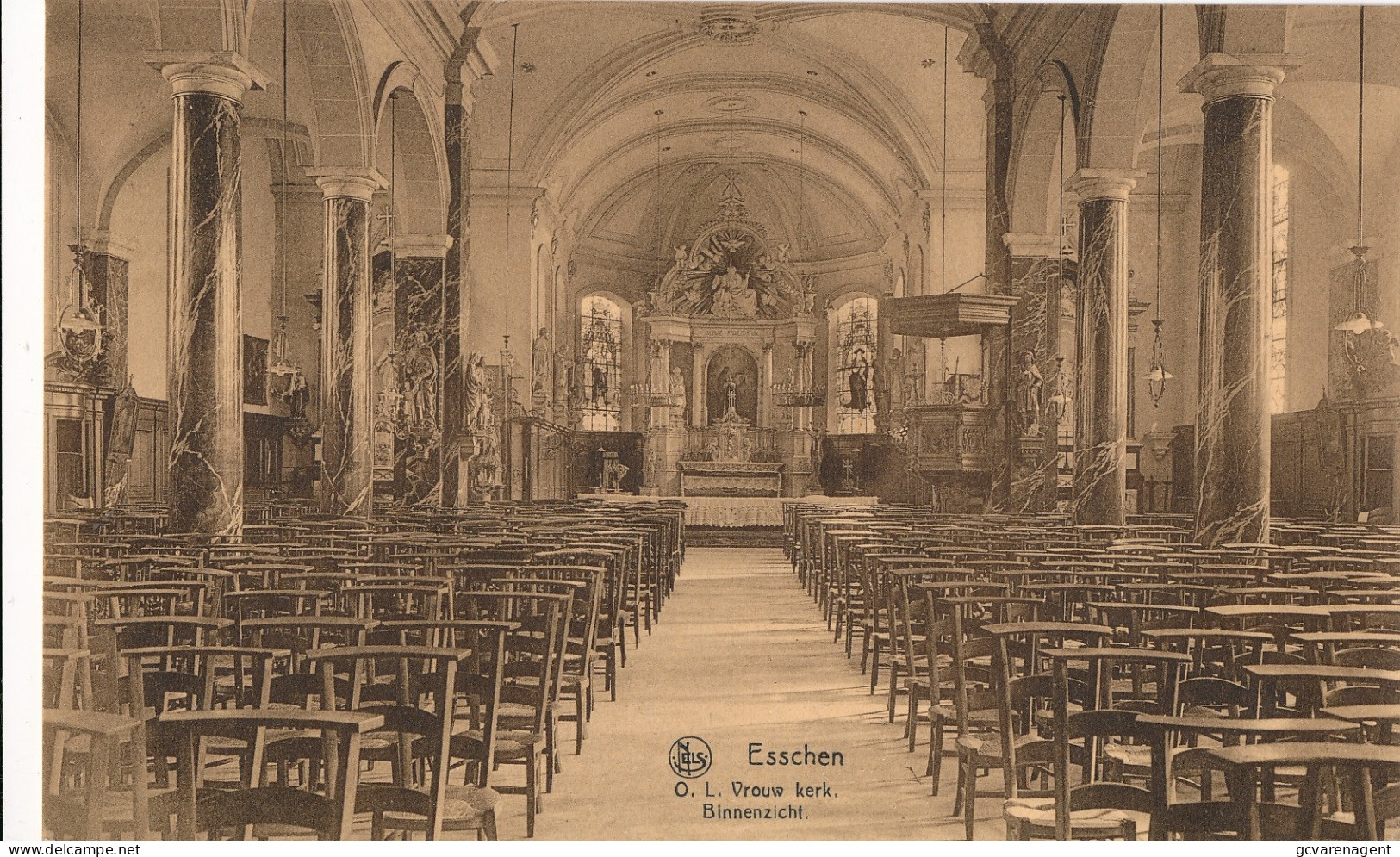 ESSEN  O.L.VROUW KERK  BINNENZICHT             2 SCANS - Essen