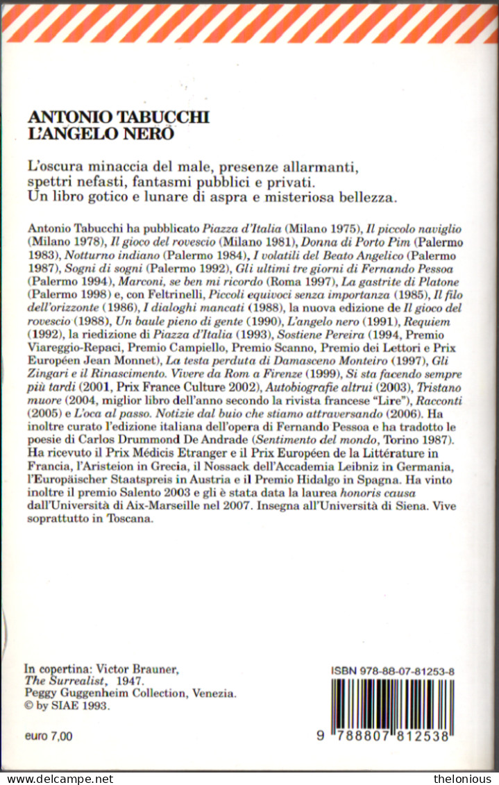 # Antonio Tabucchi - L'angelo Nero - Universale Feltrinelli N. 1253 - Famous Authors