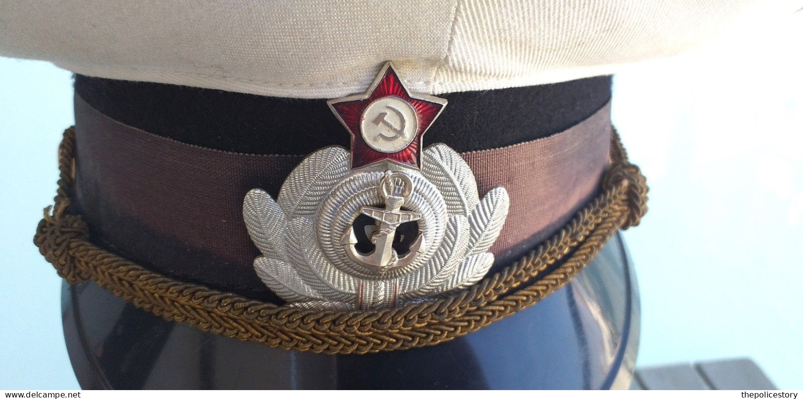 Berretto visiera Ufficiale Marina Sovietica del 1989 originale marcato completo