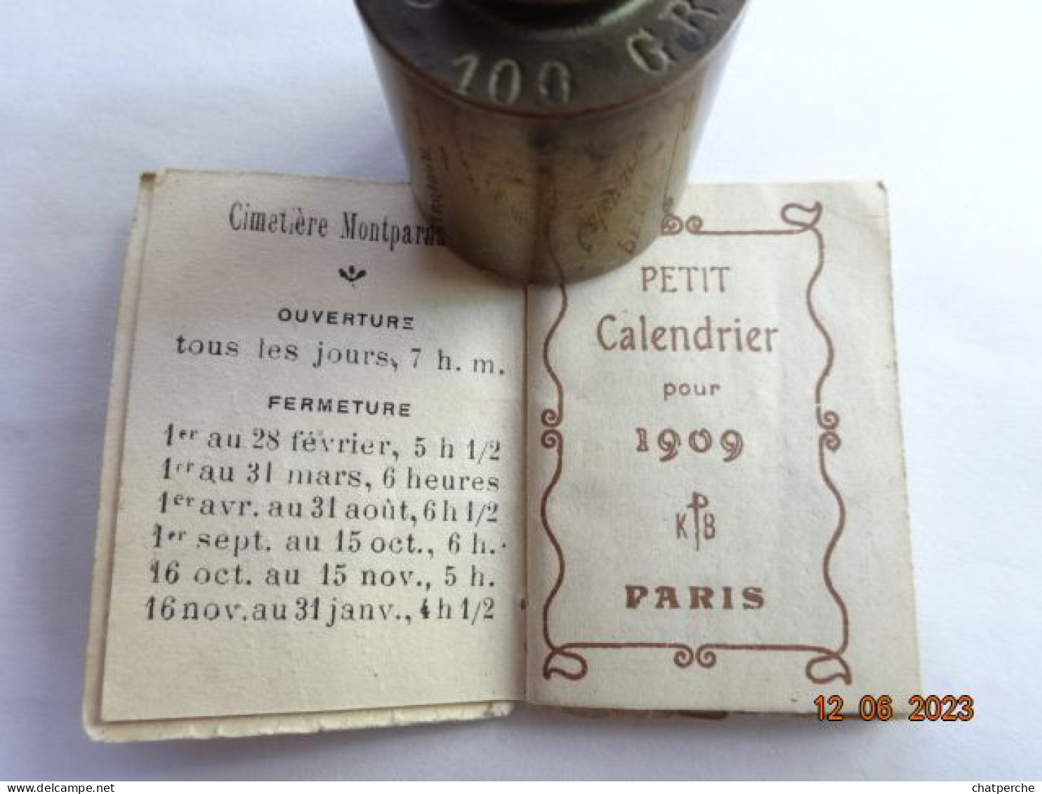 CALENDRIER 1909 H. JOFFIN FLEURS COURONNES ENTRETIEN SEPULTURES - Small : 1901-20