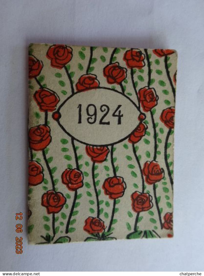 CALENDRIER 1924 ROSES   PHARMACIE DES DEUX MONDES PARIS - Petit Format : 1921-40