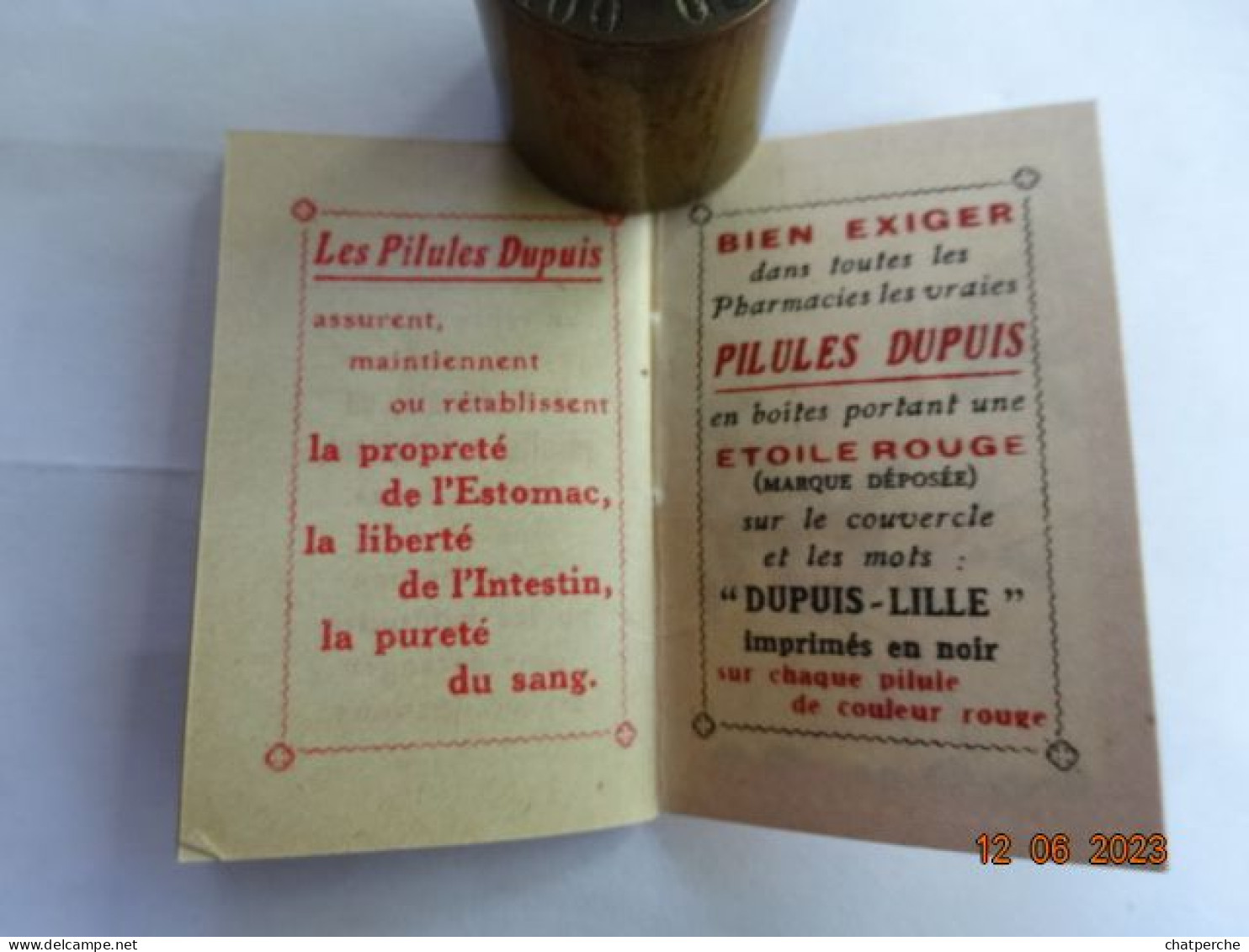 CALENDRIER 1925 FLEURS PUBLICITE PILULES DUPUIS