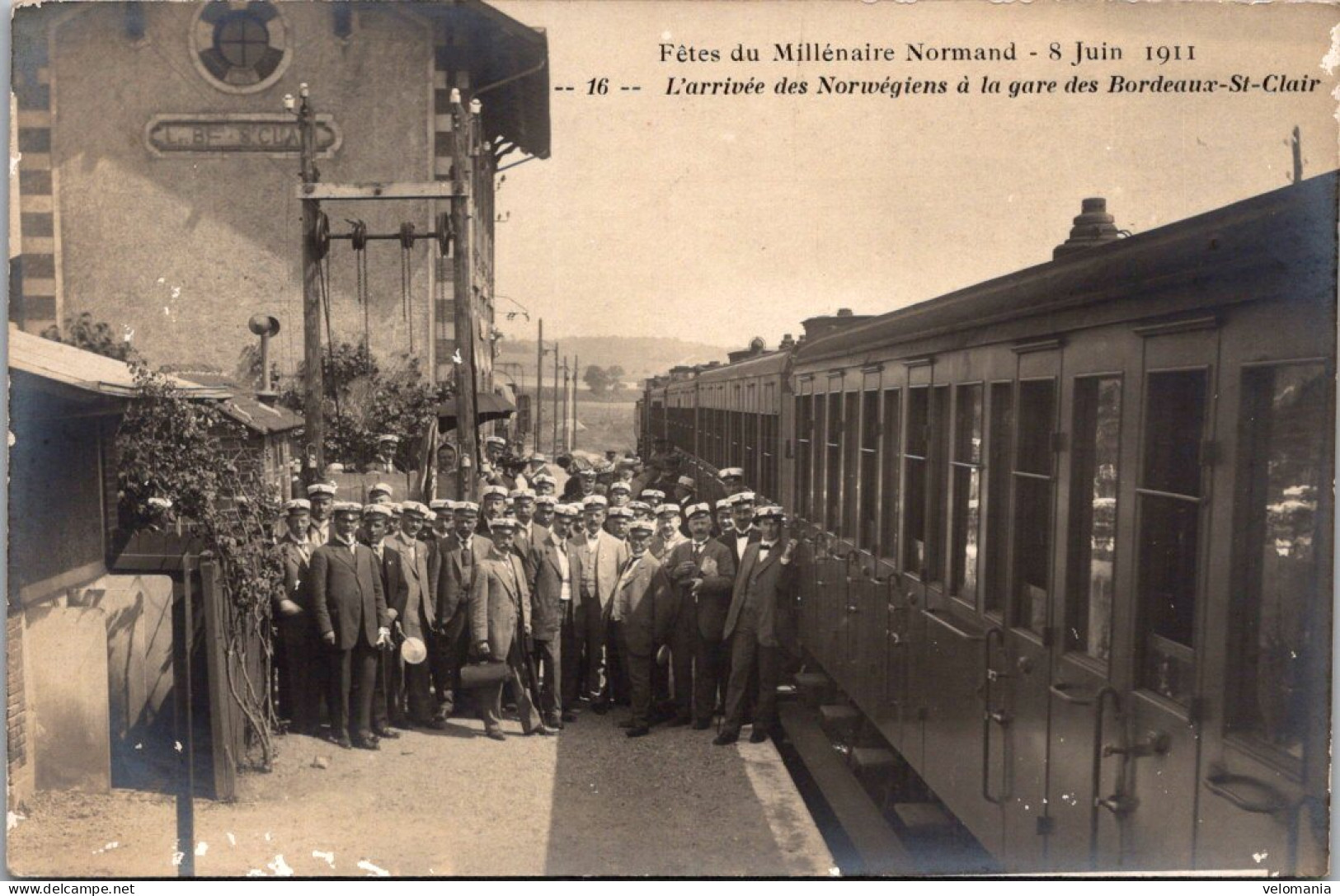 S13335 Cpa 95 Saint Clair Sur Epte - Fêtes Du Mllénaire Normand 1911 - L'arrivée Des Norvégiens à La Gare.... - Saint-Clair-sur-Epte