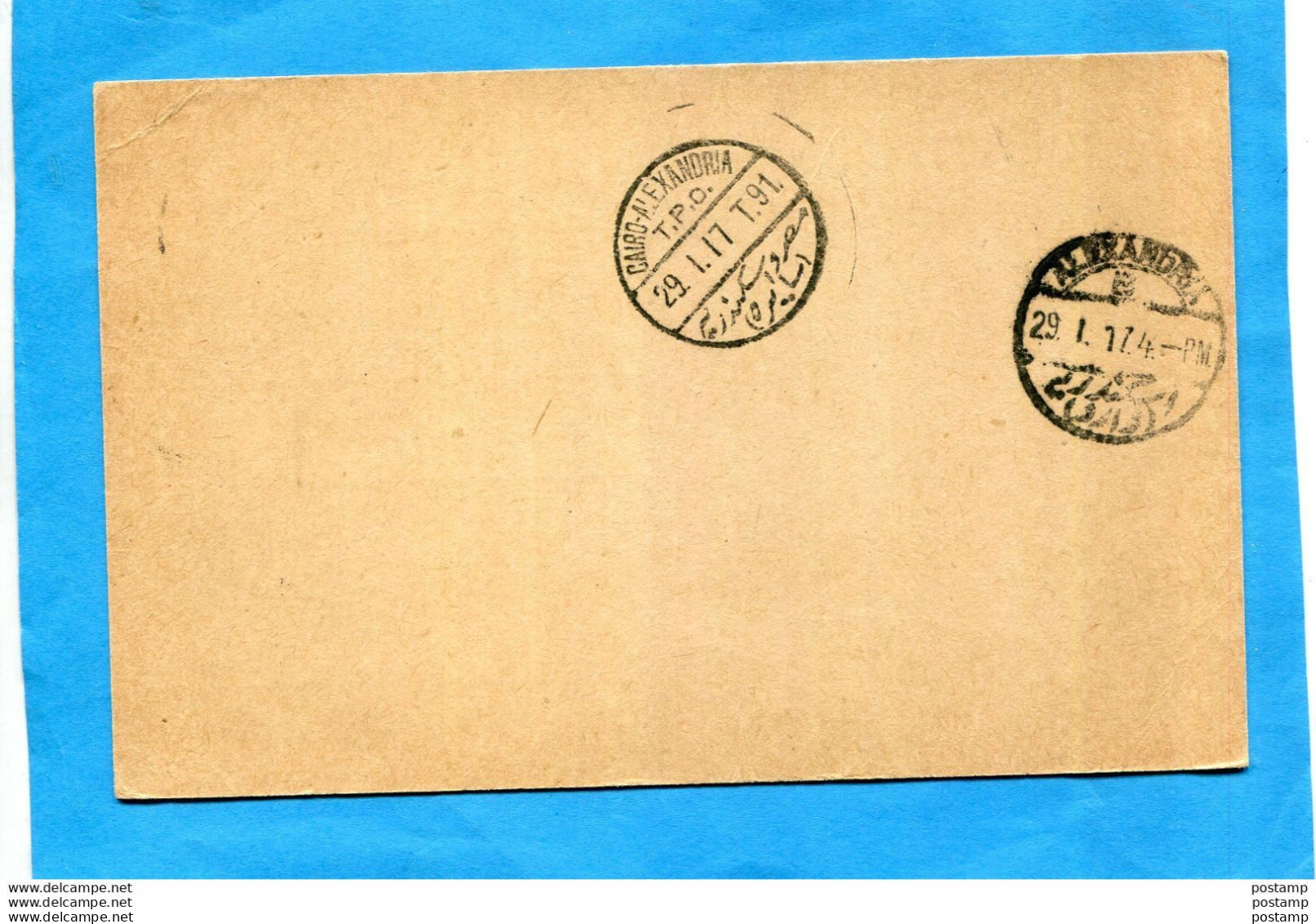 Egypte-POSTCARD-Entier Postal Stationery-three Milliemes Orange- Cad Cairo Ja 1917 - 1915-1921 Protettorato Britannico