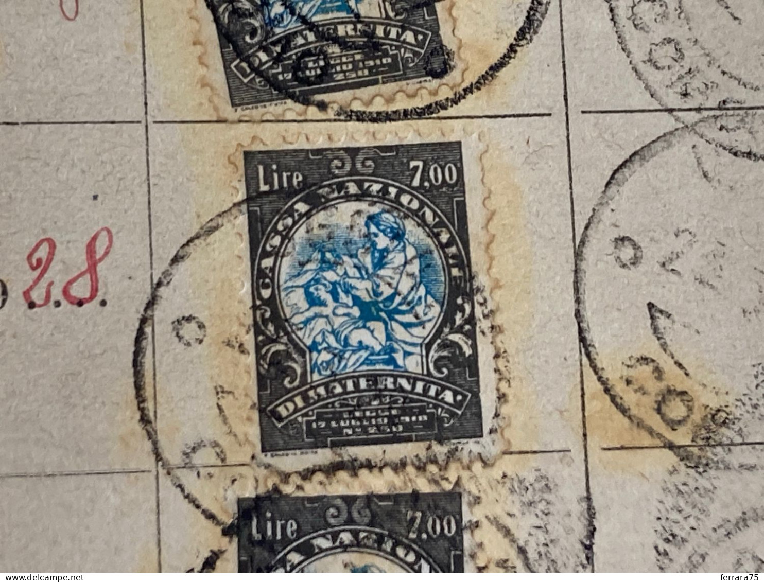 LOTTO N.4 MARCHE  DA BOLLO CASSA NAZIONALE DI MATERNITà 1927/1930. - Revenue Stamps