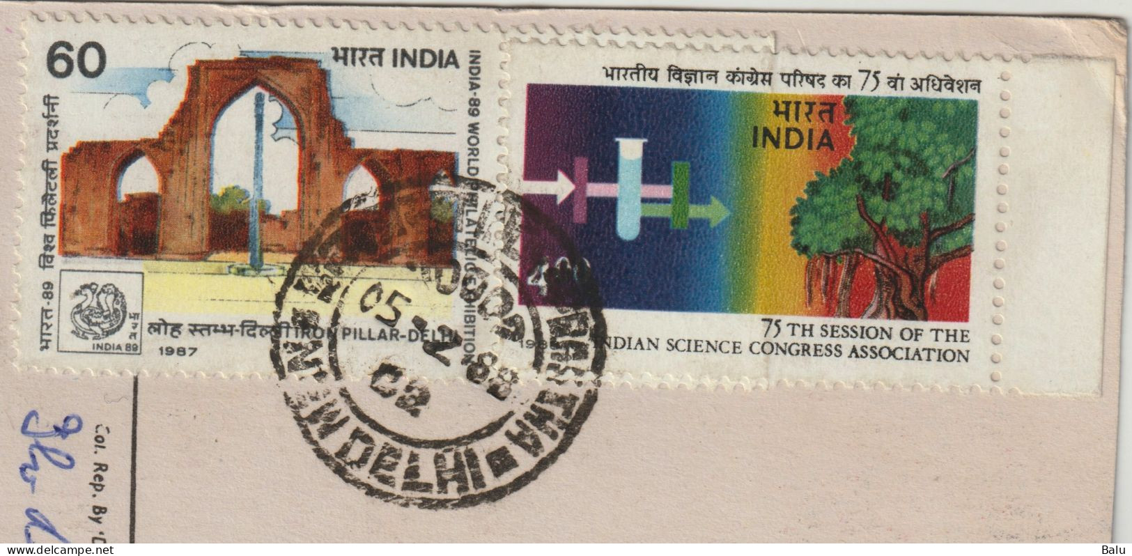 Indien India 1987 1988 India-89 World Philatelistic Exposition, 75 Th Session Indian Science Congress Association 3Scans - Briefe U. Dokumente