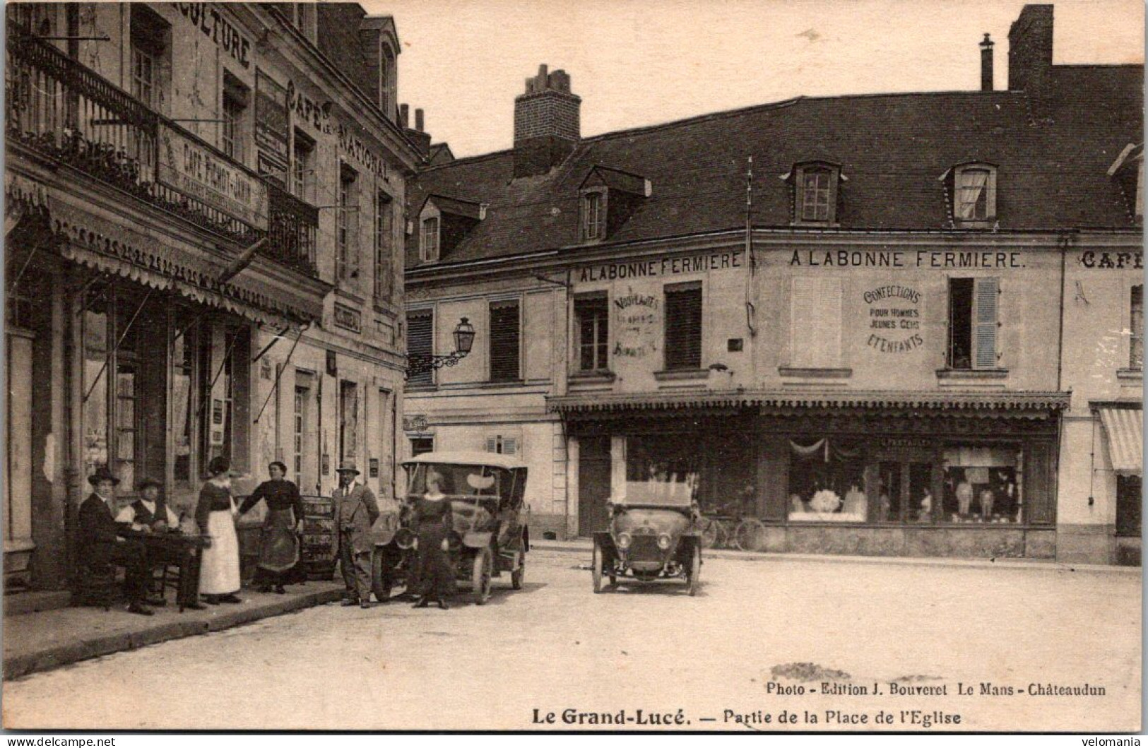 S13402 Cpa 72 Le Grand Lucé - Partie De La Place De L'Eglise - Le Grand Luce