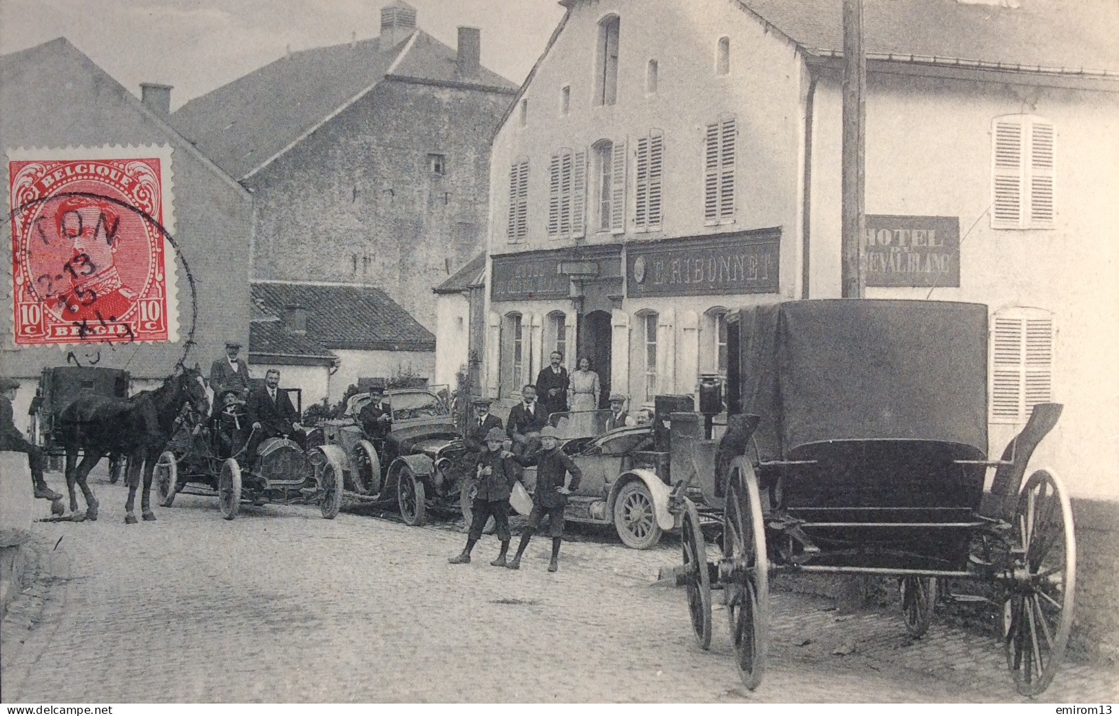 Virton Hôtel Du Cheval Blanc Tenu Par Eugène Ribonnet TOP écurie Attelage Cheval Automobile 1919 - Virton