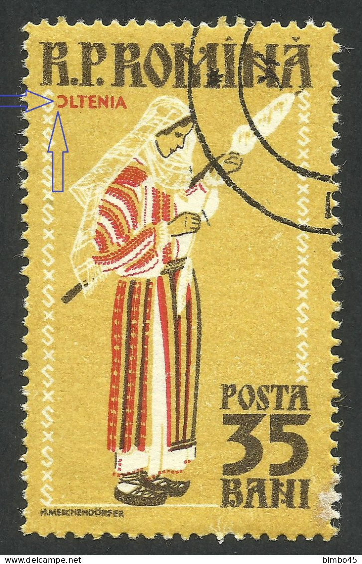 Error   ROMANIA 1958 Traditional Costumes  CTO -- The Letter "O" Is Broken - Varietà & Curiosità