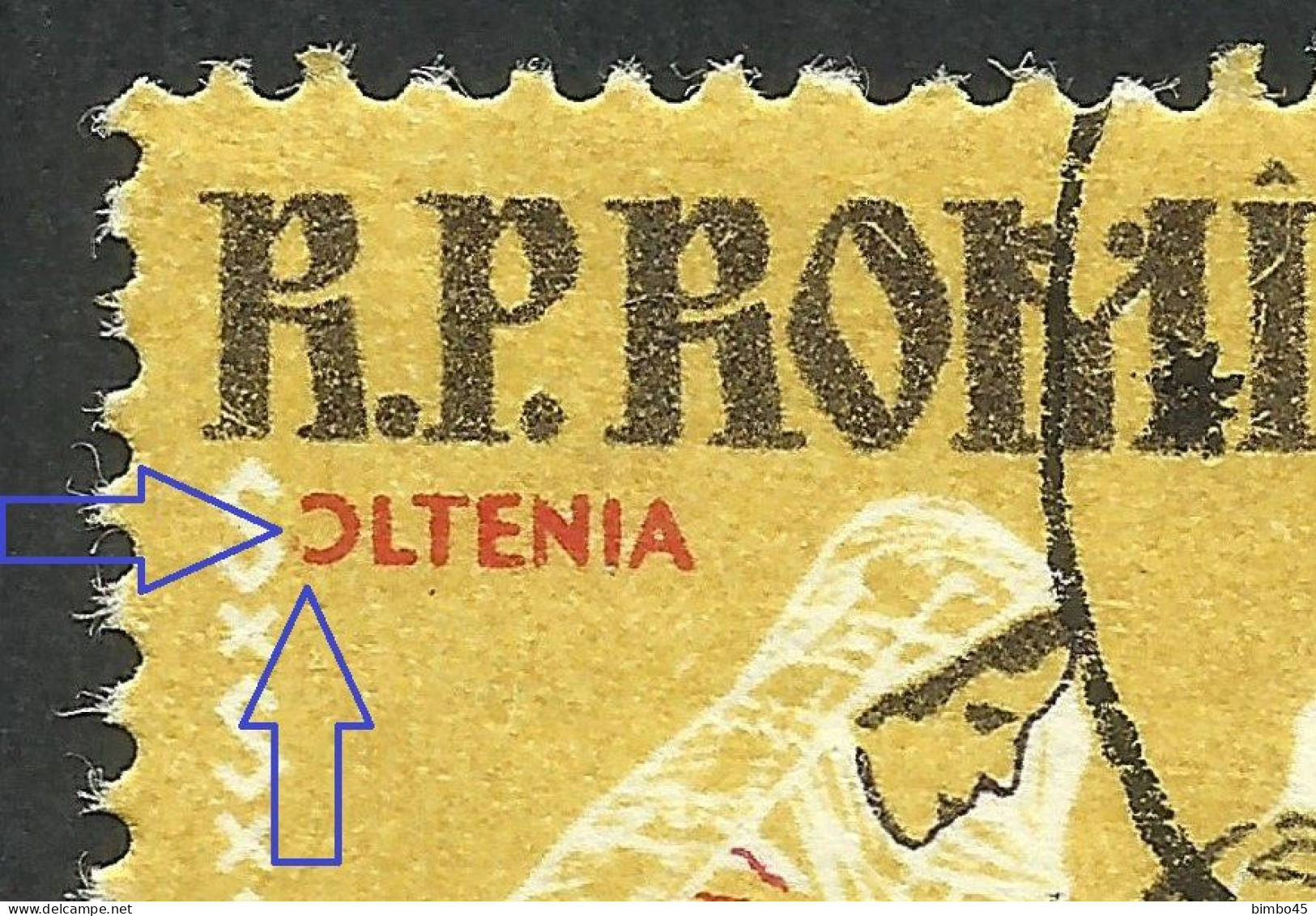 Error   ROMANIA 1958 Traditional Costumes  CTO -- The Letter "O" Is Broken - Errors, Freaks & Oddities (EFO)