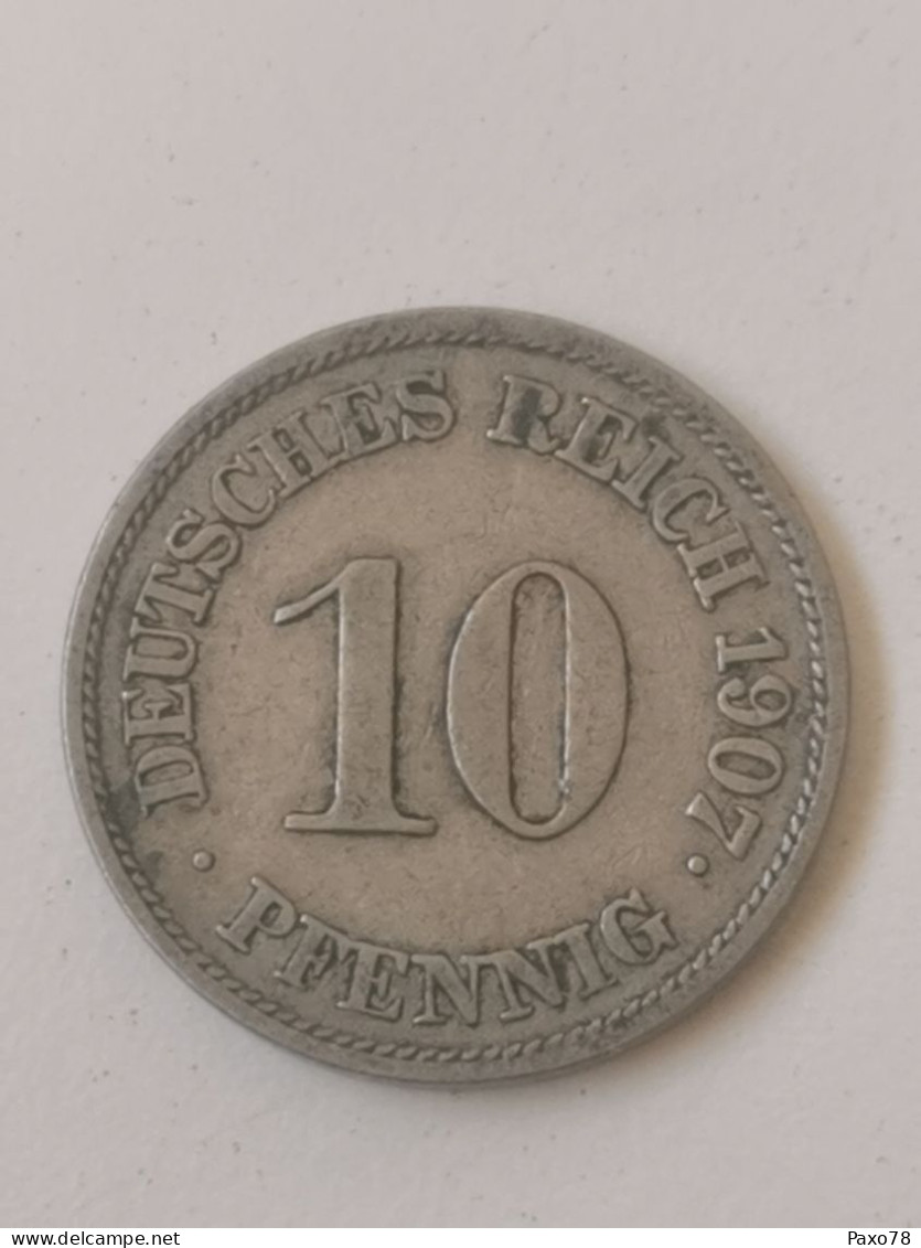 Allemagne, 10 Pfennig - Wilhelm II, 1907 J - 10 Pfennig