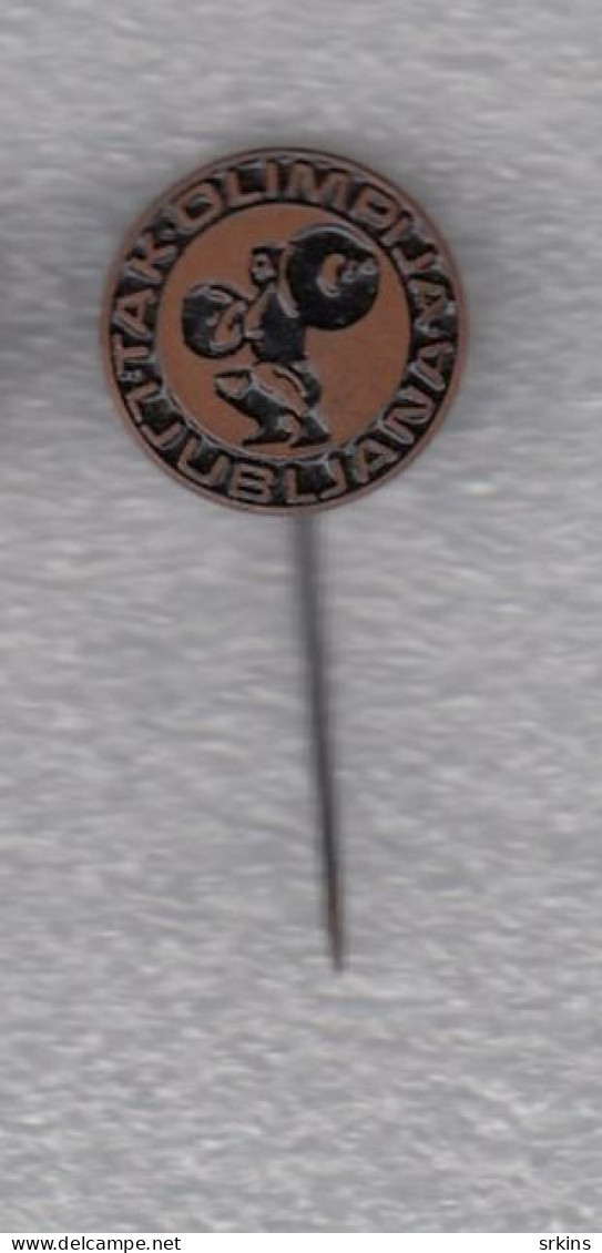 Pin Badge Weightlifting Club Olimpija Ljubljana Slovenia Yugoslavia - Gewichtheben