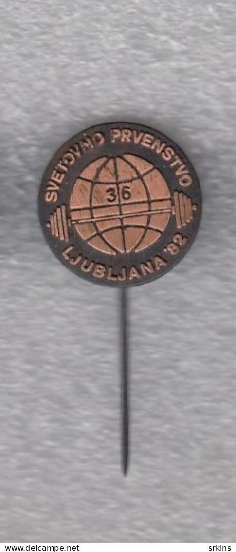 Pin Badge World Weightlifting Championships Ljubljana 1982 82 Slovenia Yugoslavia - Haltérophilie