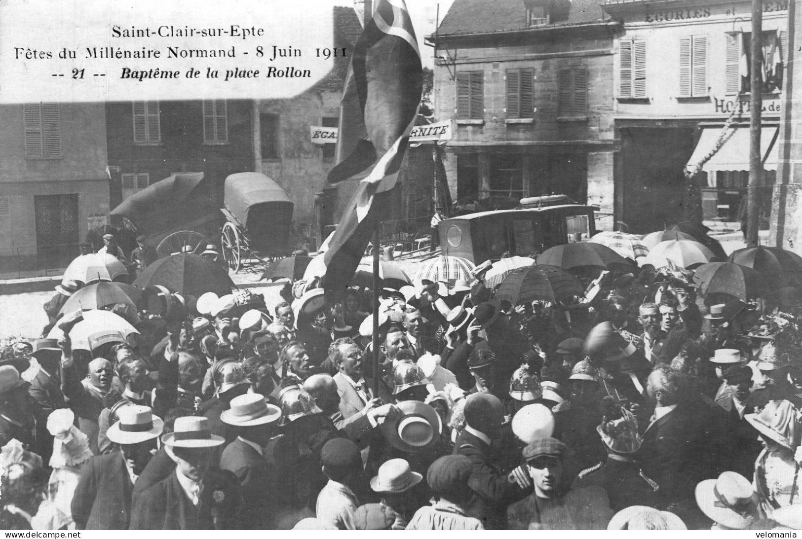 S13448 Cpa 95 Saint Clair Sur Epte - Fêtes Du Millénaire Normand 1911 - Baptême De La Place Rollon - Saint-Clair-sur-Epte