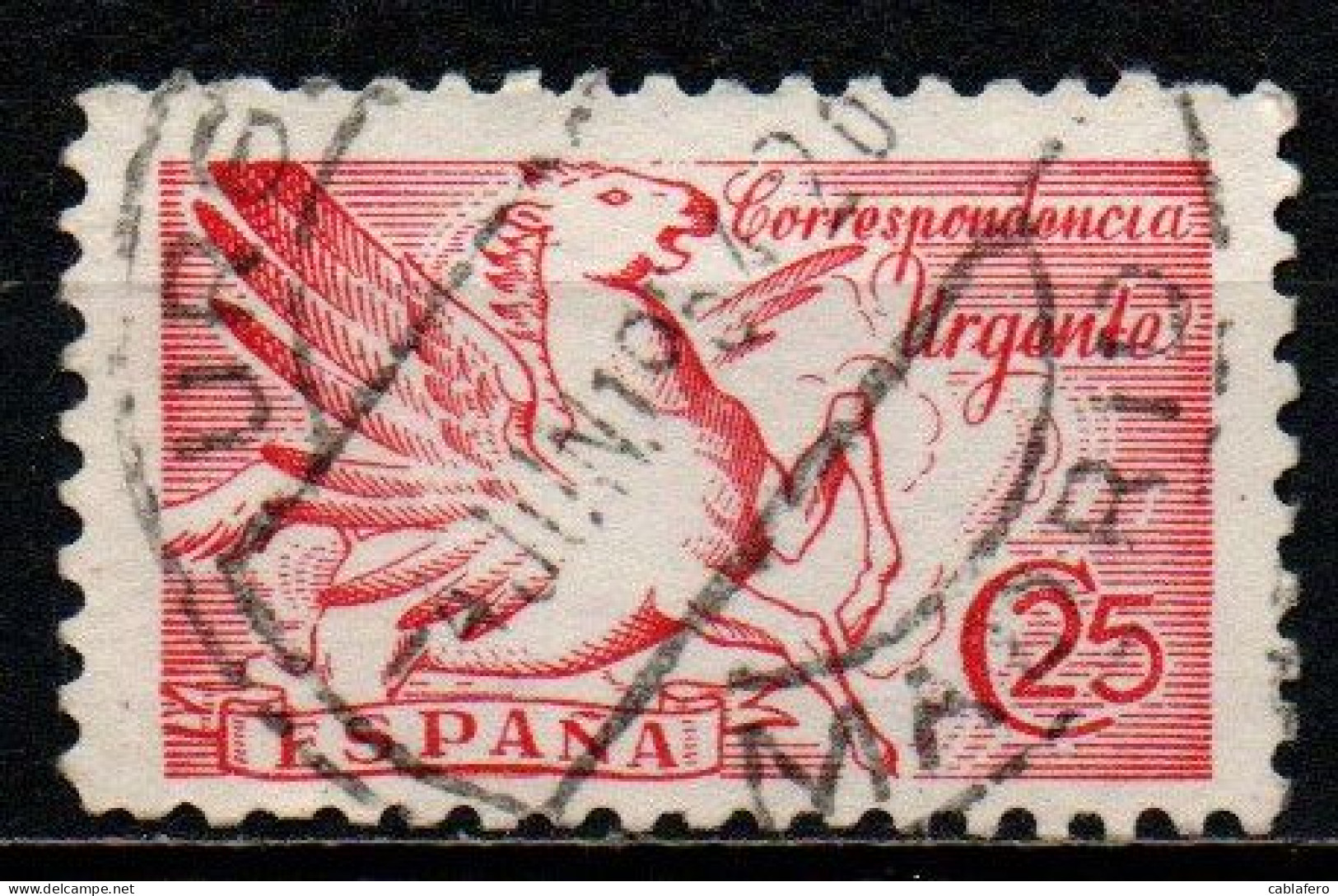 SPAGNA - 1941 - PEGASO - USATO - Eilbriefmarken