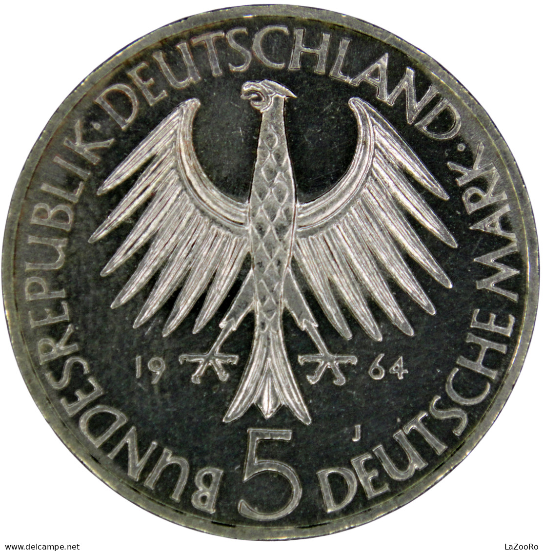 LaZooRo: Germany 5 MARK 1964 J Johann Gottlieb Fichte PROOF Rare - Silver - Conmemorativas