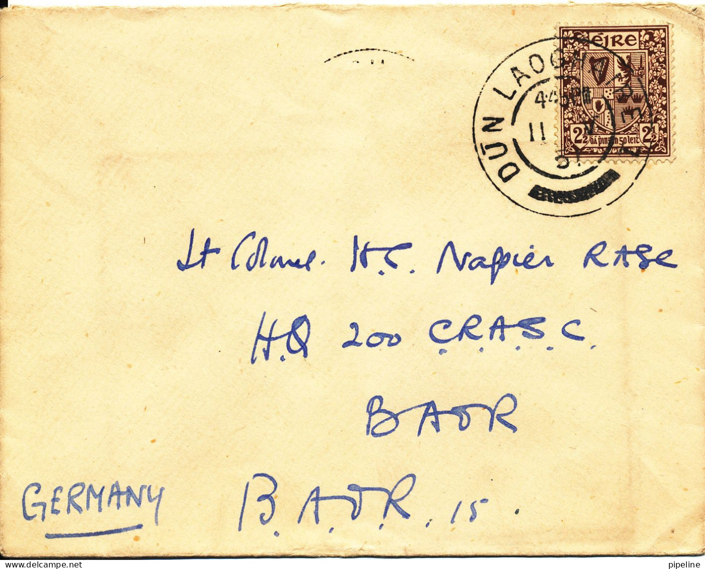 Ireland Cover Sent To England Dun Laoghaire 11-5-1951 Single Franked - Cartas & Documentos