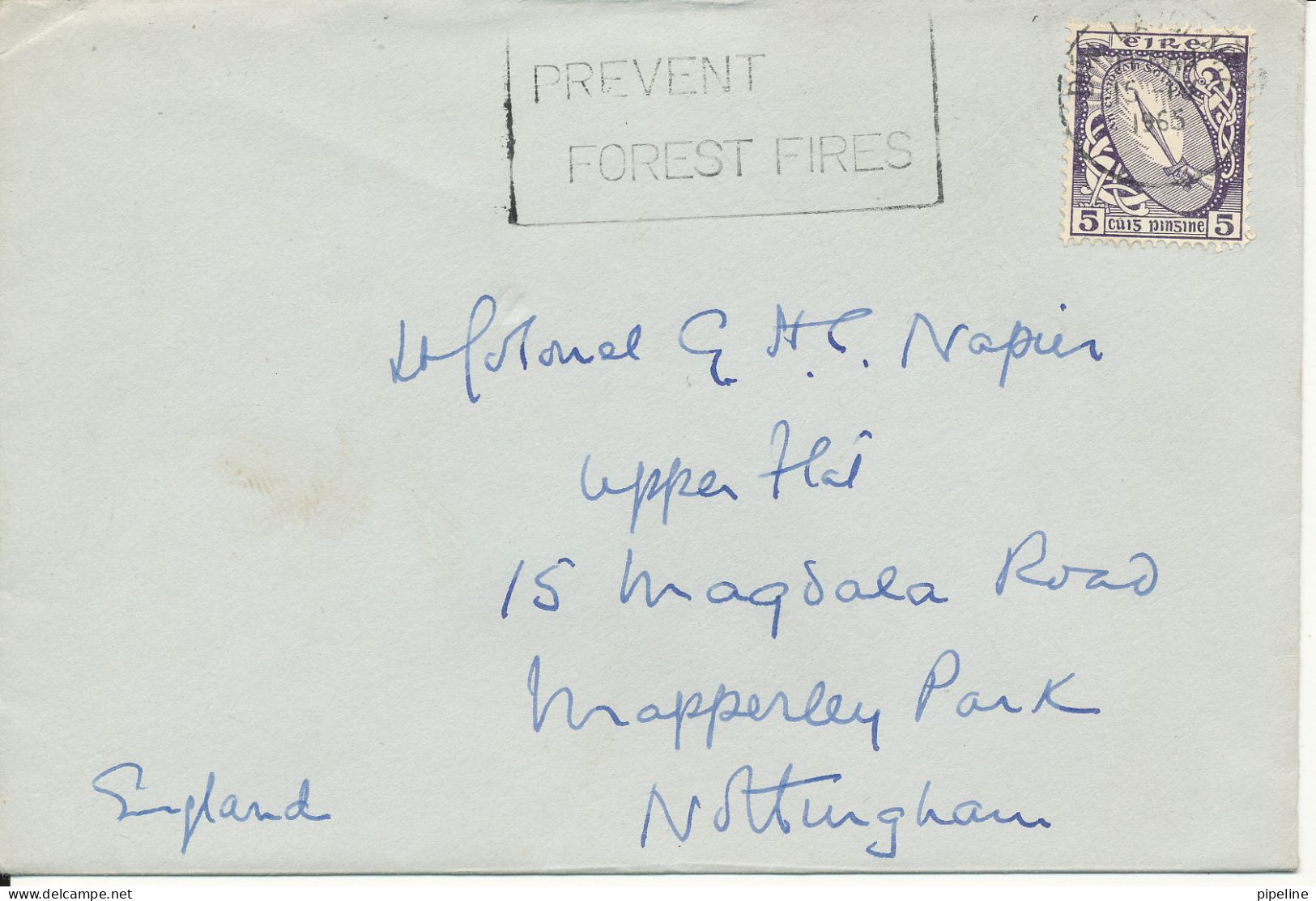 Ireland Cover Sent To England Dun Laoghaire 15-4-1965 Single Franked - Cartas & Documentos