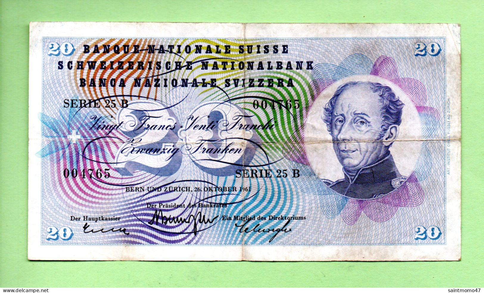 SUISSE . BILLET . SCHWEIZERISCHE NATIONALBANK . BANQUE NATIONALE SUISSE 20 FRANCS - Réf. N°12805 - - Switzerland