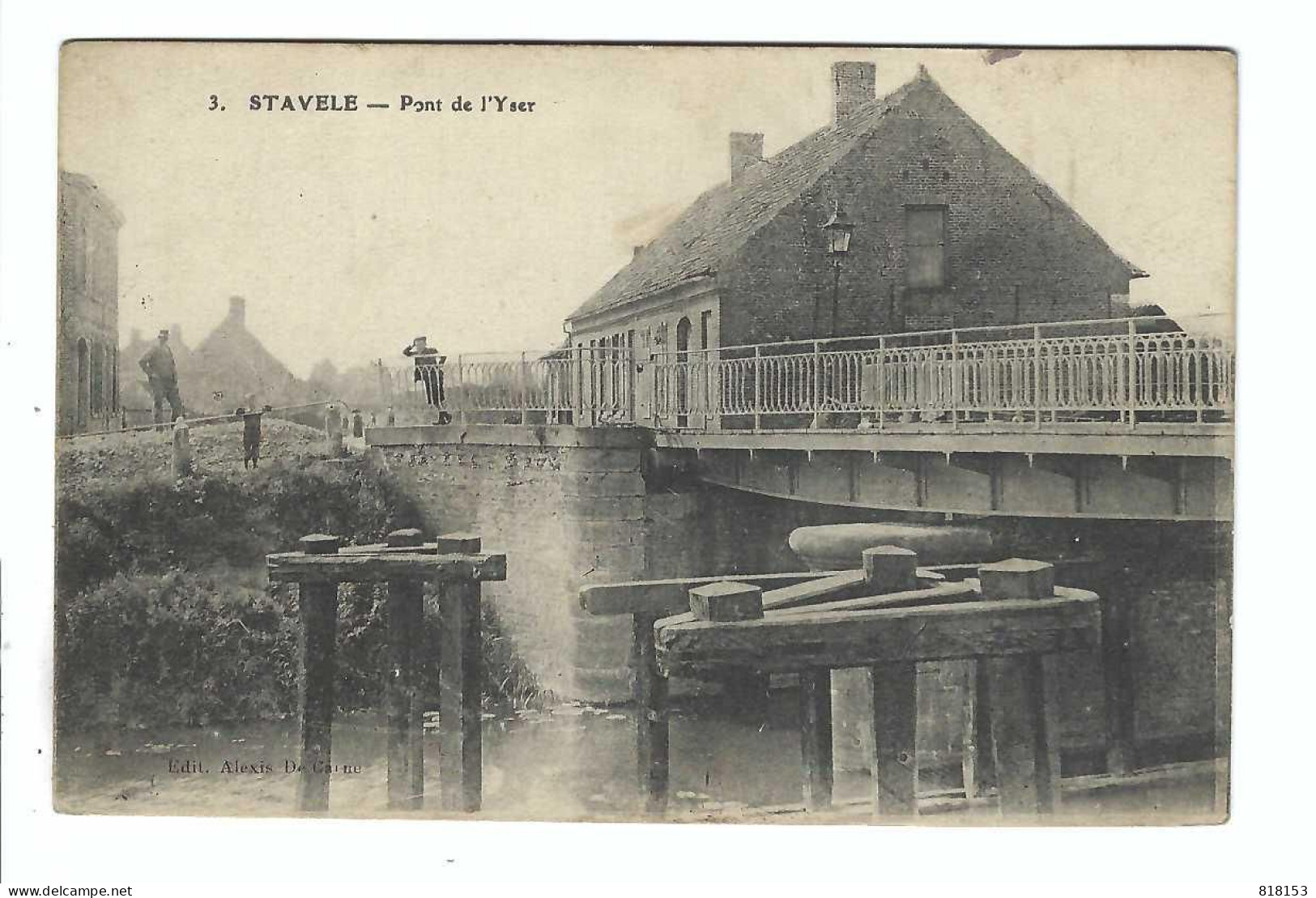 3.  STAVELE -   Pont De L'Yser  1915  BELGISCHE LEGERPOSTERIJEN - Alveringem