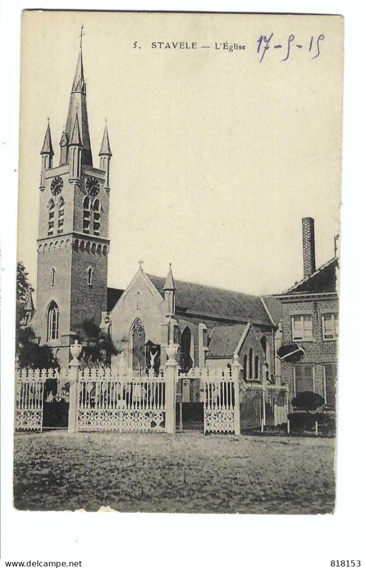 5. STAVELE - L'Eglise  1915 - Alveringem