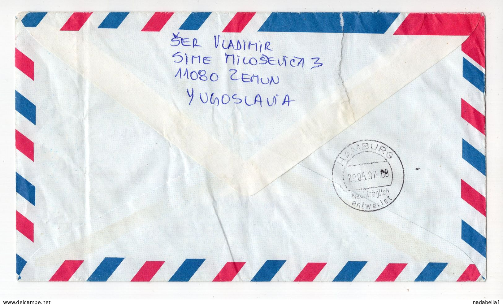 1997. YUGOSLAVIA,SERBIA,BELGRADE,AIRMAIL COVER TO GERMANY,RETURN LABEL:UNKNOWN - Airmail