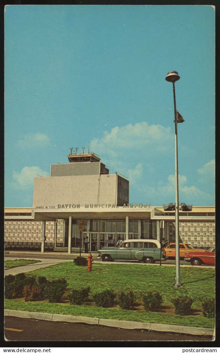 Dayton Ohio 1961 Postcard Dayton Municipal Airport Cars - Dayton