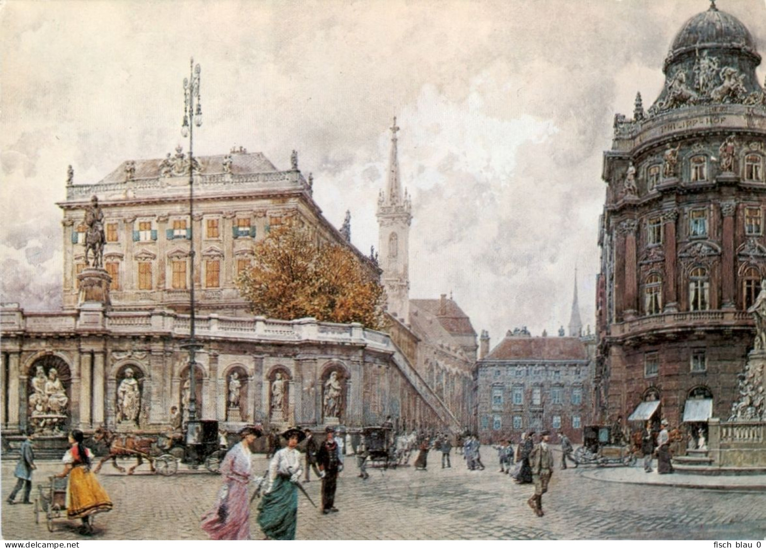 AK Wien Albertina Franz F. Kopallik Kunstmuseum Albertinaplatz Gemälde Vienna 1. Aquarell Vienna Innere Stadt Österreich - Musea