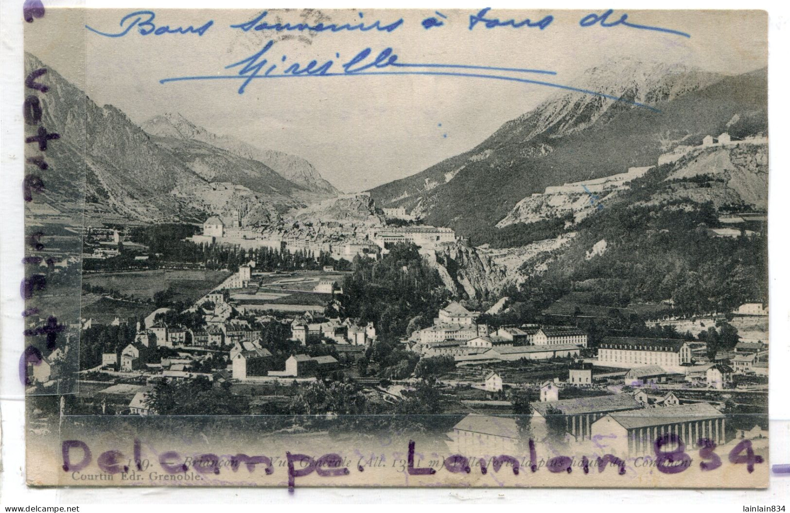 - 134  BRIANCON - ( H. -A . ) - Vue Générale Ville Forte La Plus Haute Du Continent, écrite, 1907, Coins Ok, TBE, Scans. - Briancon