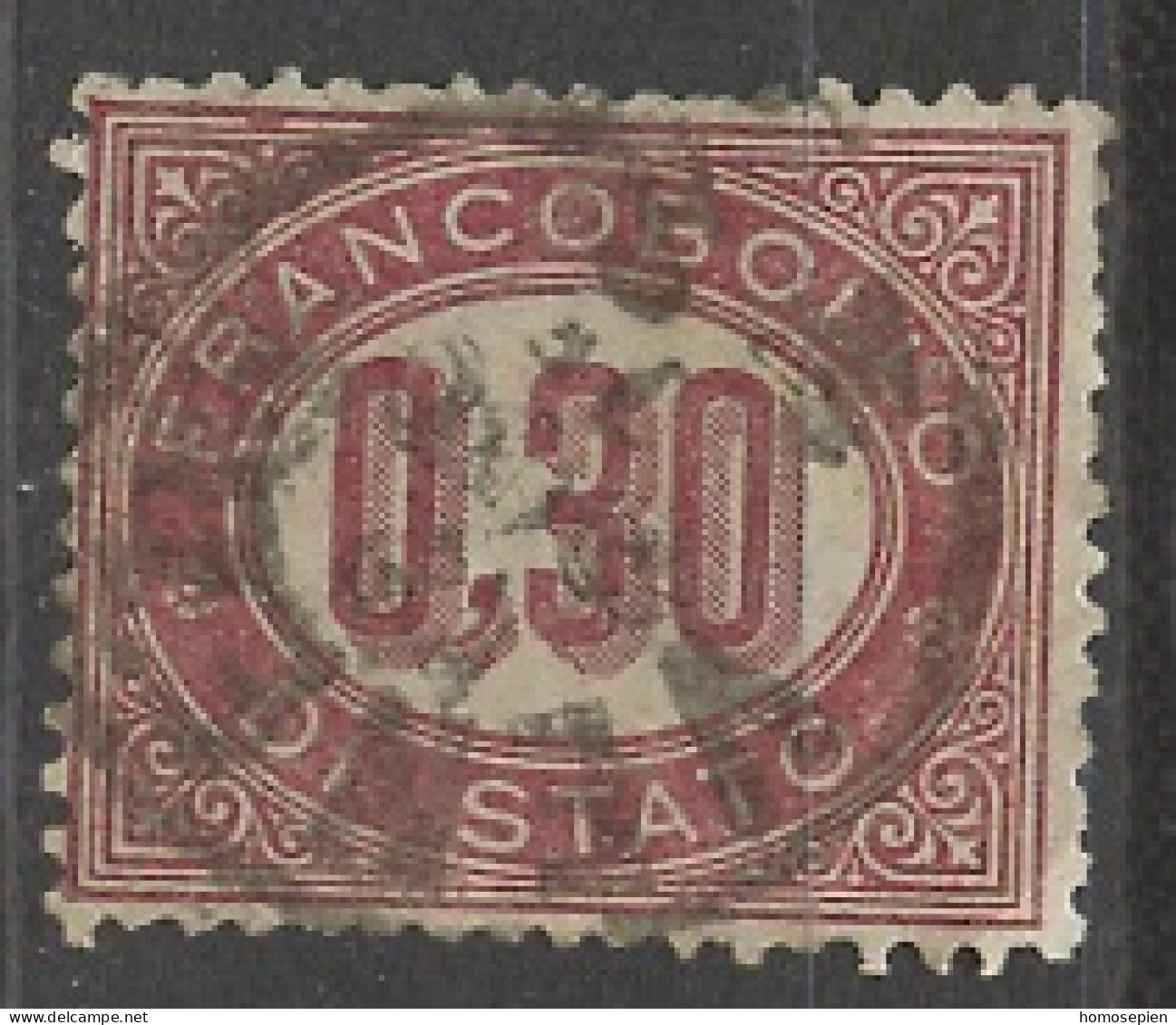 Italie - Italy - Italien Service 1875 Y&T N°S4 - Michel N°D4 (o) - Chiffre 0,30 - Dienstmarken