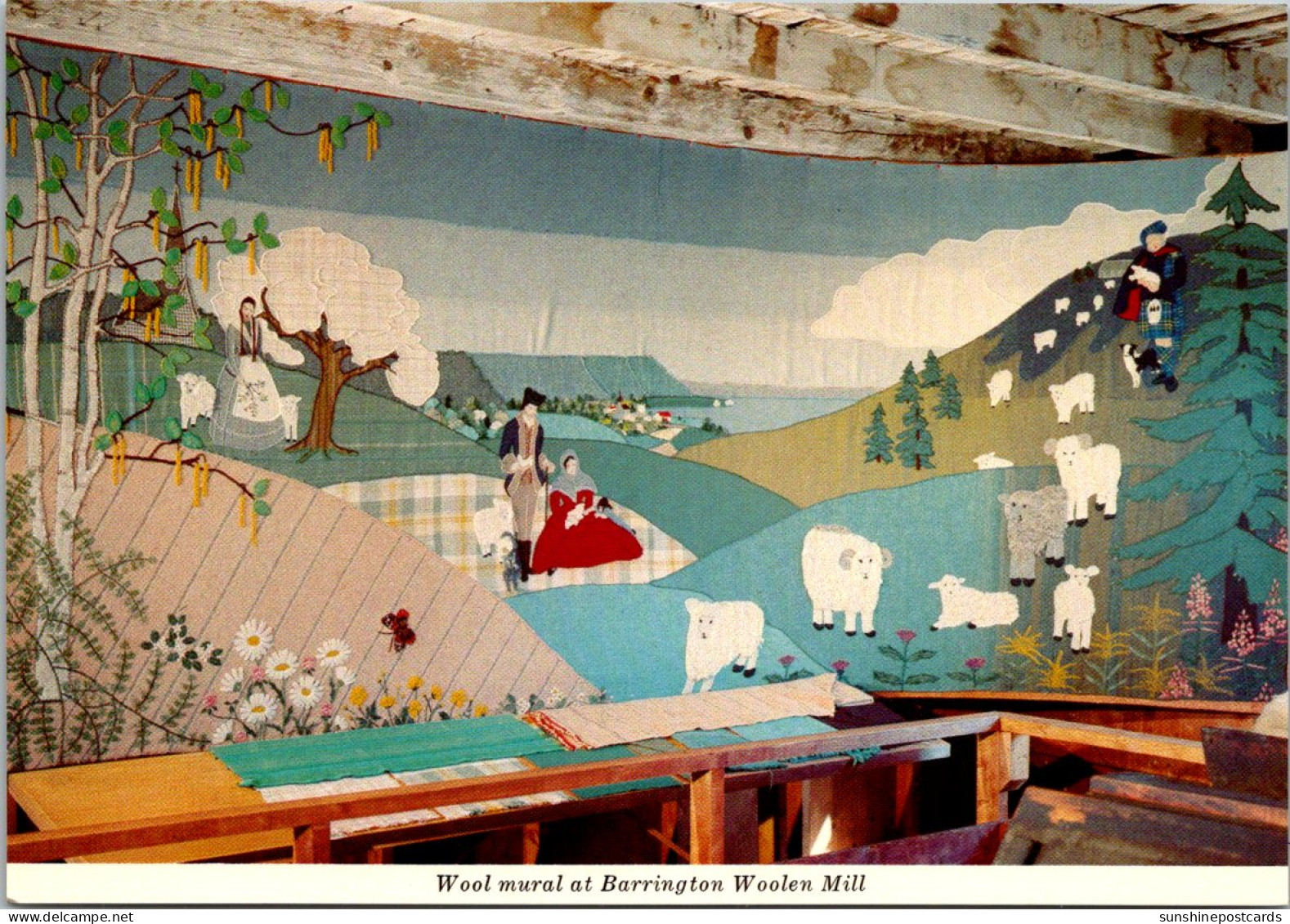 Canada Nova Scotia Barrington Old Woolen Mill Wool Mural Depicting History Of Sheep - Barrington