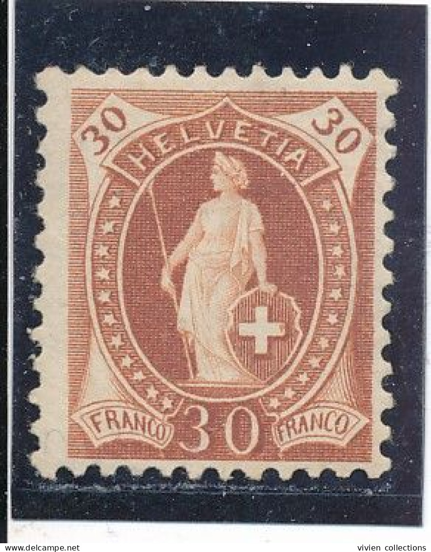 Suisse Helvetia N° 74 Neuf * - Neufs