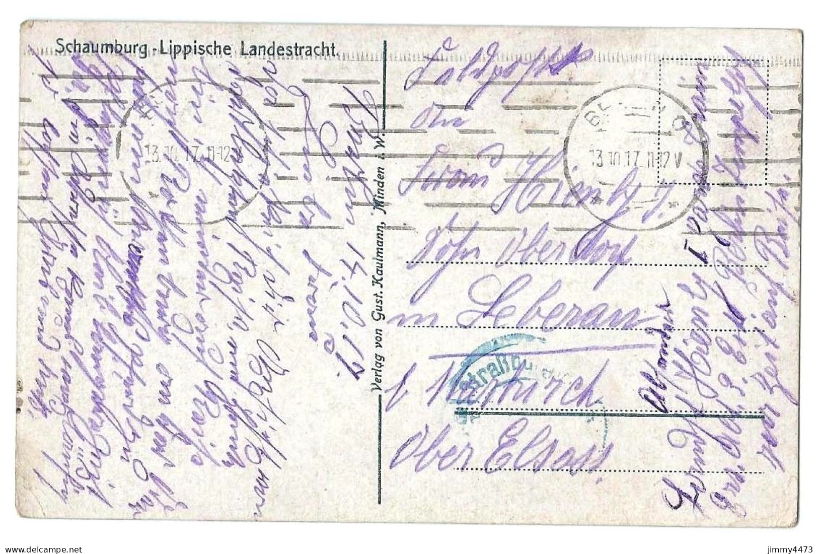 SCHAUMBURG - LIPPISCHE  LANDESTRACHT En 1917 - Basse Saxe - Verlag Von Gust. Kaulmann - Schaumburg