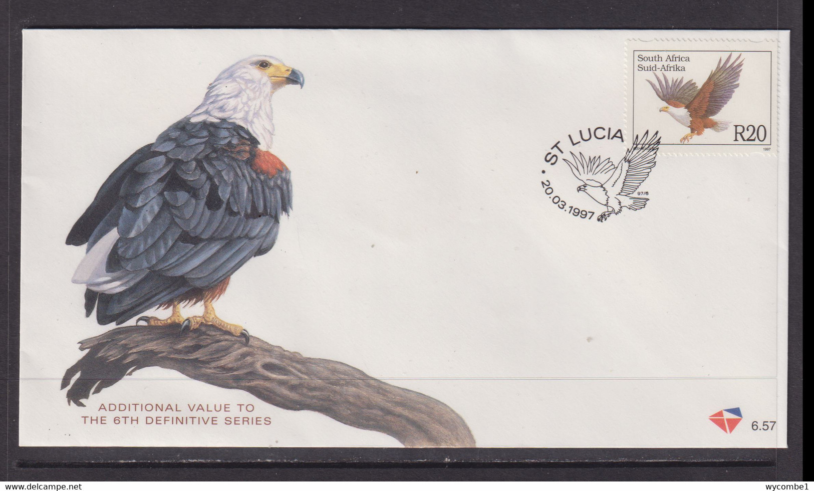 SOUTH AFRICA - 1997 Fish Eagle  20r FDC - Cartas & Documentos