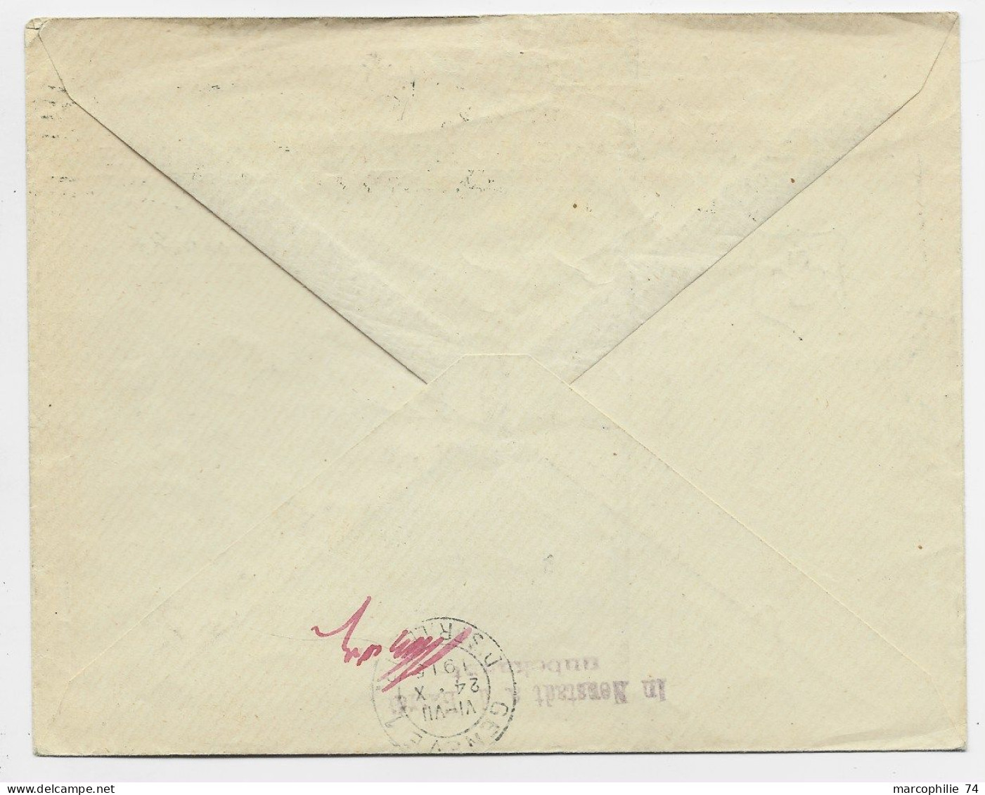 HELVETIA SUISSE LETTRE COVER BRIEF COMITE INTER CROIX ROUGE GENEVE 1915 TO ALLEMAGNE GERMANY ZURUCK - Annullamenti