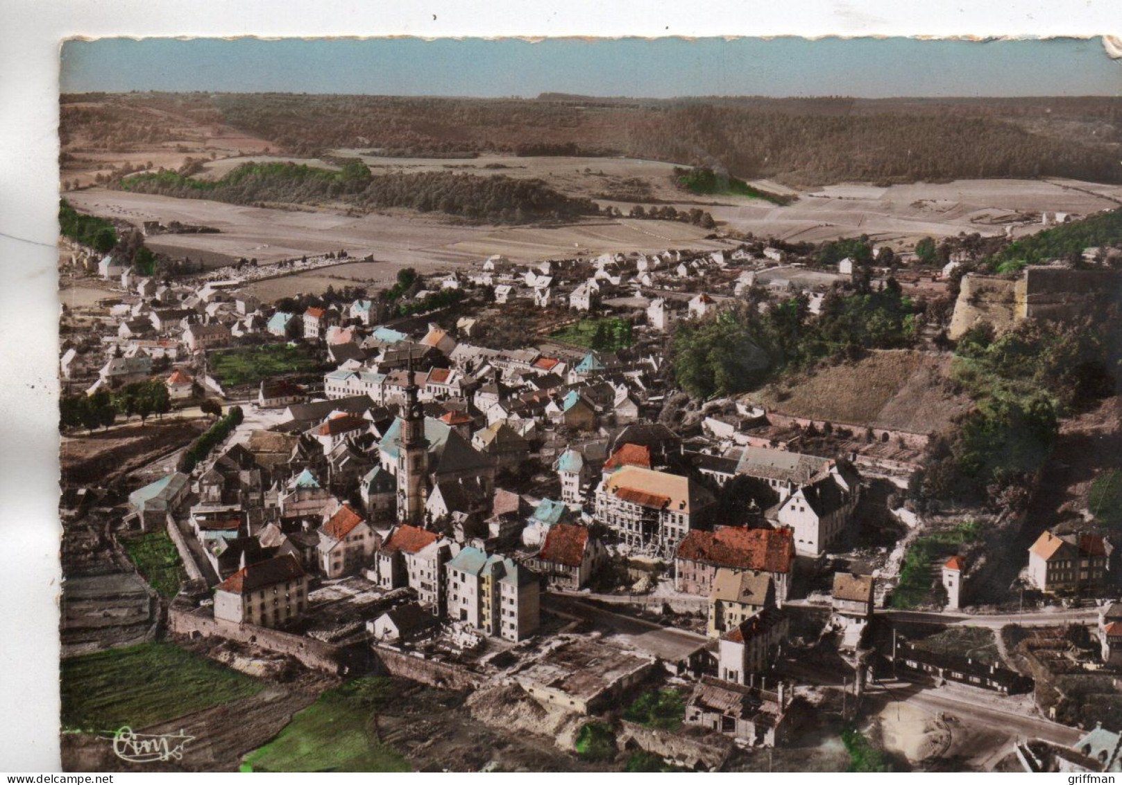 BITCHE VUE GENERALE AERIENNE CPSM 10X15 TBE - Chateau Salins