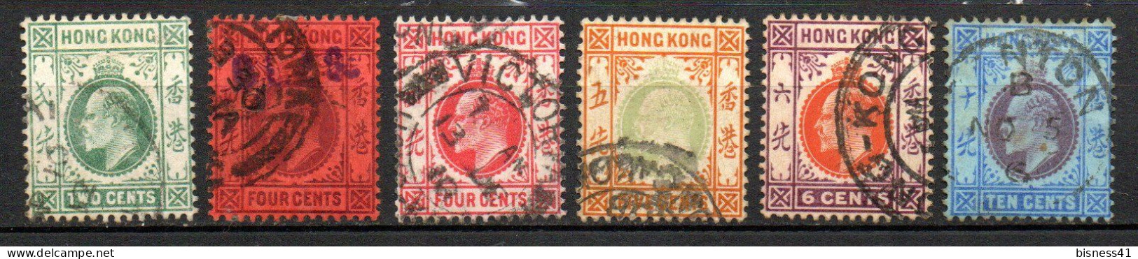 Col33 Colonie Britannique Hong Kong 1904 N° 77 à 81 + 83 Oblitéré Cote 2020 :  16,75€ - Usados