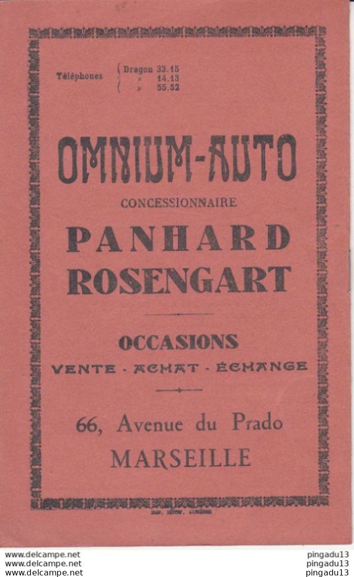 Au Plus Rapide Bulletin Avril 1936 Aubagne Auto Moto Publicité Commerces Aubagnais Garage Panhard Rosengart - Motorfietsen