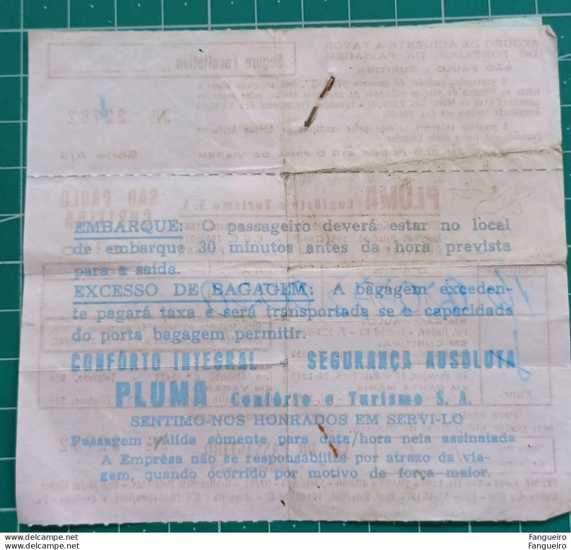 BRAZIL BUS TICKET WITH INVOICE - Monde