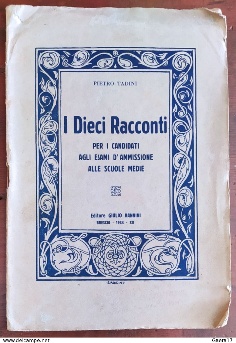 Pietro Tadini - I Dieci Racconti (1934) - Nouvelles, Contes