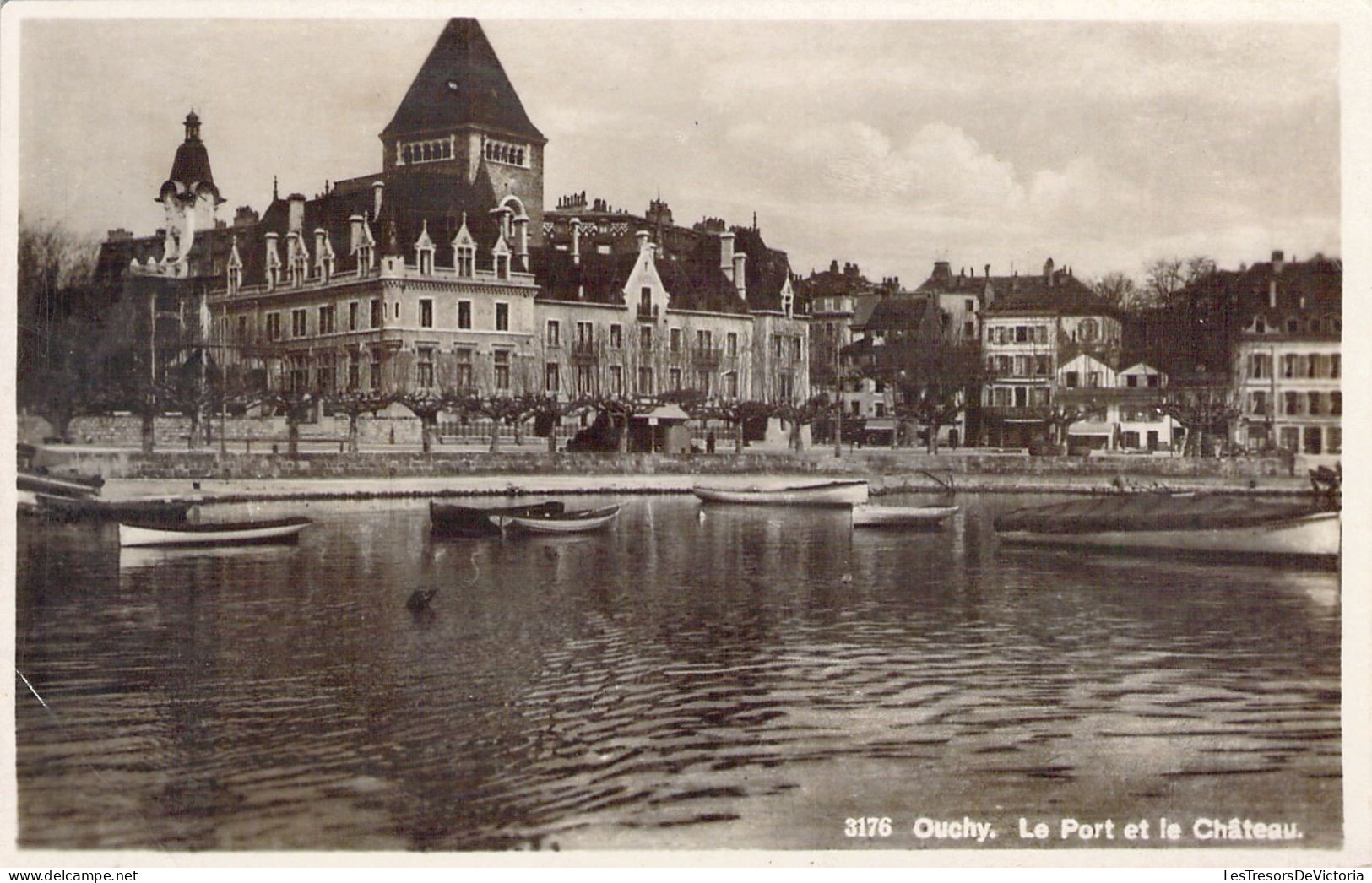 SUISSE - OUCHY - Le Port Et Le Château - Carte Postale Ancienne - Port