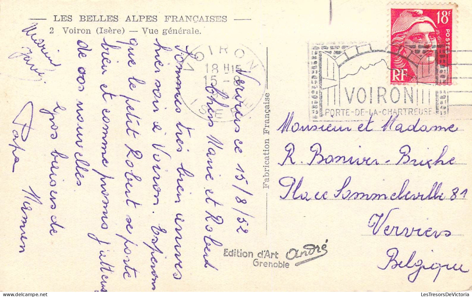 FRANCE - 38 - VOIRON - Vue Générale - Carte Postale Ancienne - Voiron