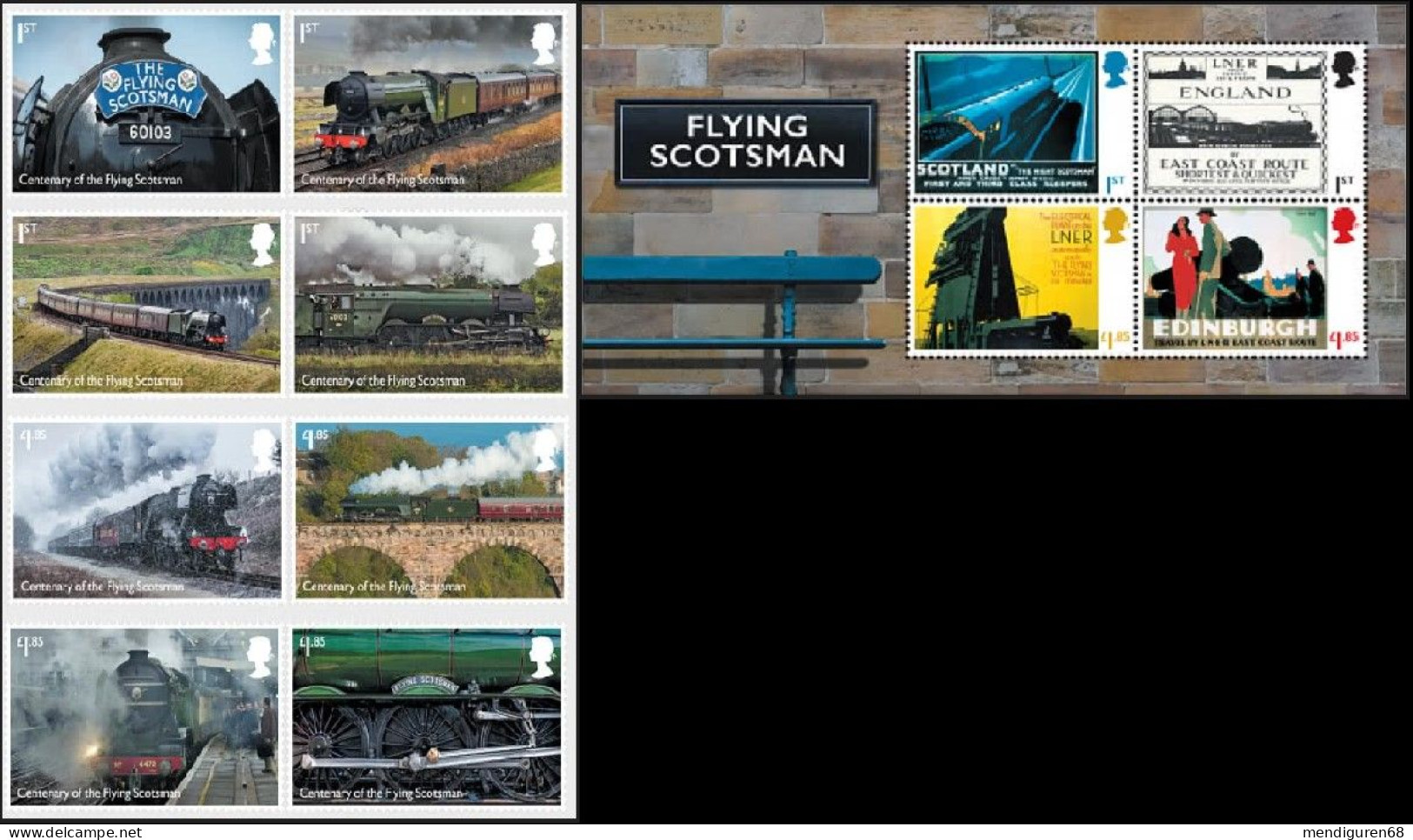 GROSSBRITANNIEN GRANDE BRETAGNE GB 2023 M/S FLYING SCOTSMAN+SET 8V SG 4783-90+MS4791 MI 5144-1+B5152-5 YT 5536-42+F5544- - Nuevos