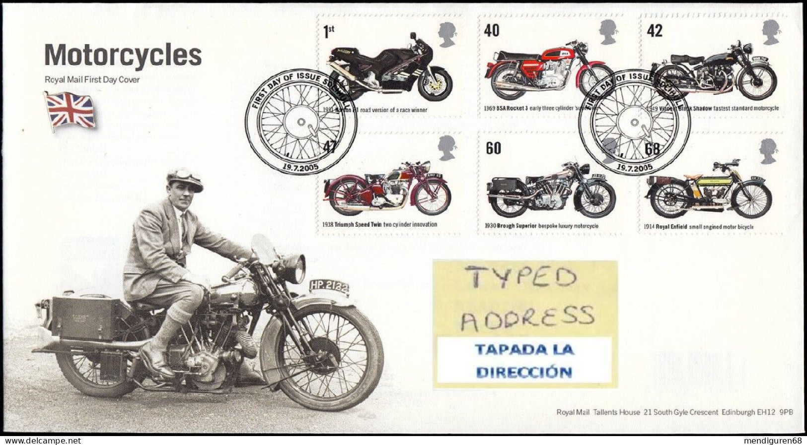 GROSSBRITANNIEN GRANDE BRETAGNE GB 2005 BRITISH MOTORCYCLES SET 6V FDC SG 2548-53 SC 2295-2300 MI 2315-20 YT 2661-66 - 2001-2010. Decimale Uitgaven